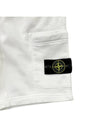 Cotton Fleece Cargo Bermuda Shorts White - STONE ISLAND - BALAAN 4