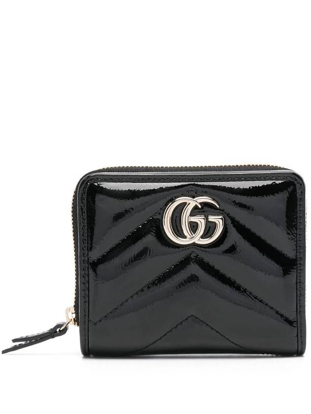 GG Marmont Patent Leather Mini Card Wallet Black - GUCCI - BALAAN 2