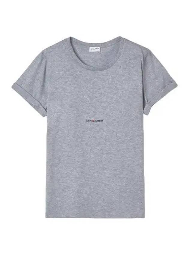 Square Short Sleeve T Shirt Gray Tee - SAINT LAURENT - BALAAN 1