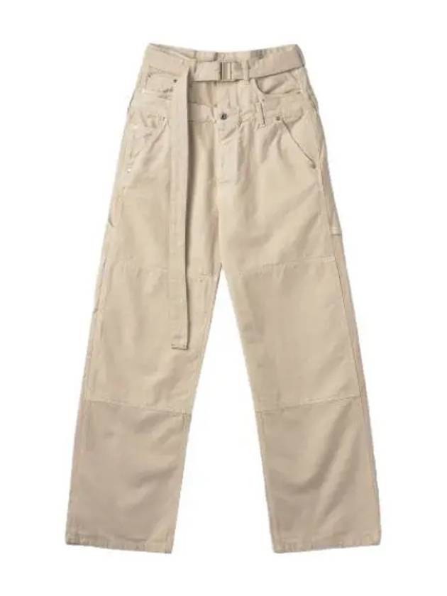 Belt wide pants beige - OFF WHITE - BALAAN 1