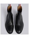 Pebble Grain Leather Chelsea Boots Black - THOM BROWNE - BALAAN.