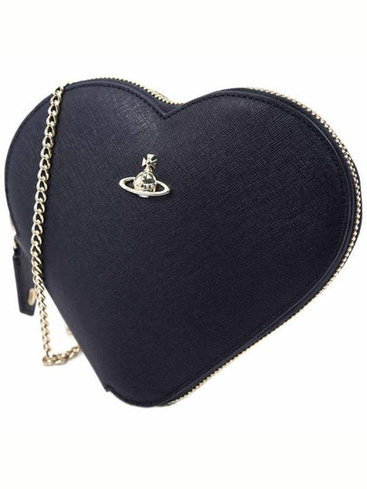 Saffiano New Heart Cross Bag Black - VIVIENNE WESTWOOD - BALAAN 2