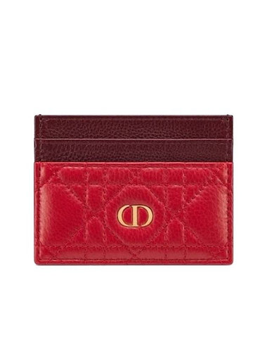 Caro Freesia Calfskin Card Wallet Red - DIOR - BALAAN 1