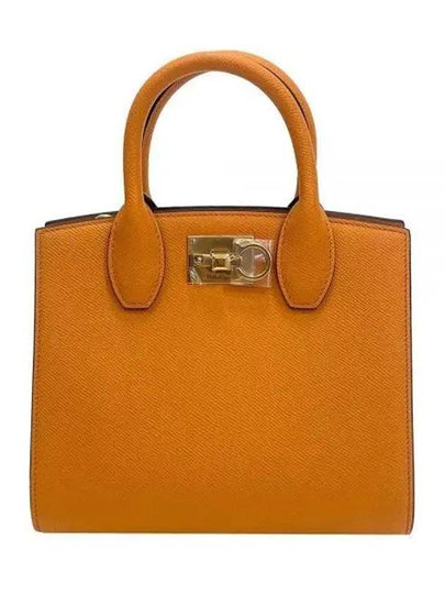 Gancini Studio Box Tote Bag Orange - SALVATORE FERRAGAMO - BALAAN 2