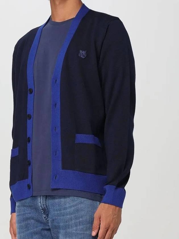 Bold Fox Head Patch Two-Tone Cardigan Ink Blue - MAISON KITSUNE - BALAAN 4