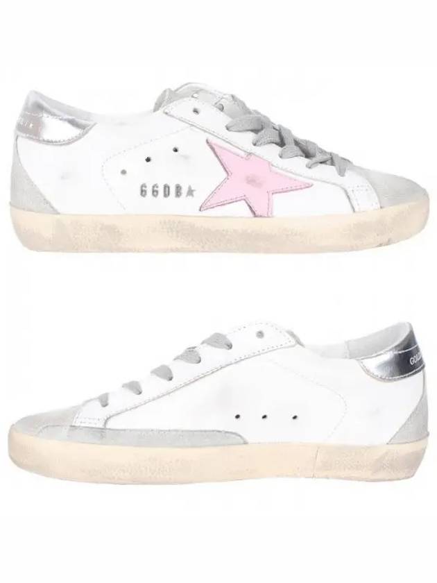 Women's Superstar Silver Heel Tab Pink Star Low Top Sneakers White - GOLDEN GOOSE - BALAAN 2