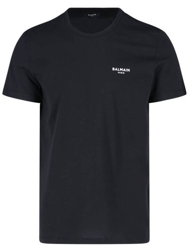 Logo Print Eco Responsible Cotton Short Sleeve T-Shirt Black - BALMAIN - BALAAN 1