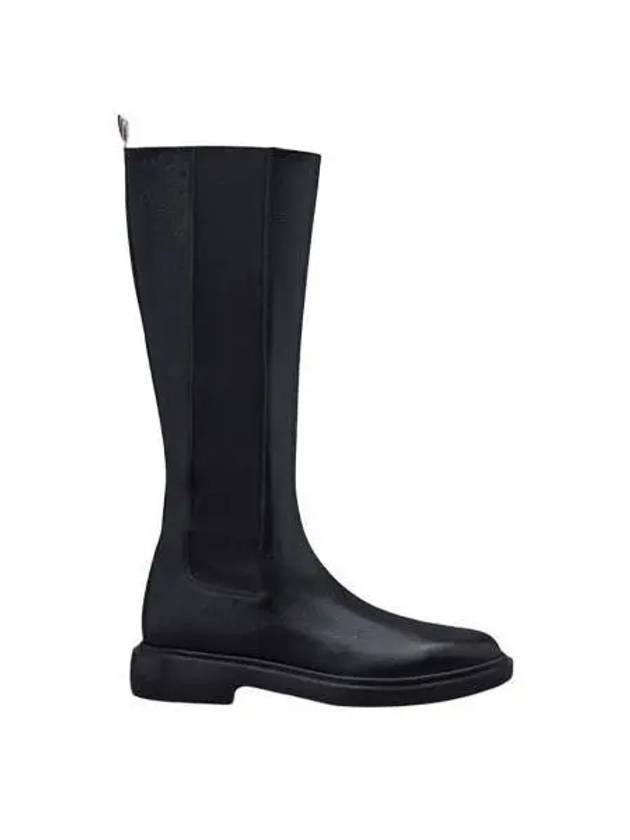 Logo Pebble Leather Chelsea Long Boots Black - THOM BROWNE - BALAAN 2