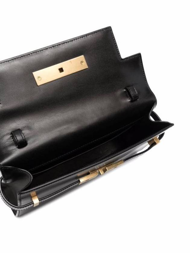 Manhattan Small Shoulder Bag Leather Black - SAINT LAURENT - BALAAN 6