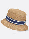 D Bobby Embroidered Band Bucket Hat Natural Straw - DIOR - BALAAN 6