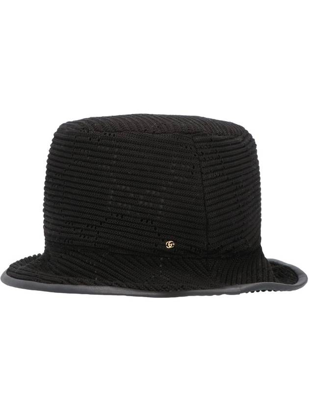 Interlocking G Crochet Bucket Hat Black - GUCCI - BALAAN 4