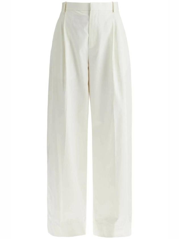 SN Bottega Veneta White wide tapered leg trousers with a fl 799335 V4CS0 3043F - BOTTEGA VENETA - BALAAN 1