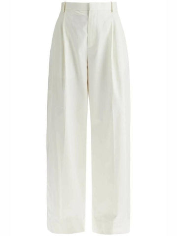 SN Bottega Veneta White wide tapered leg trousers with a fl 799335 V4CS0 3043F - BOTTEGA VENETA - BALAAN 1