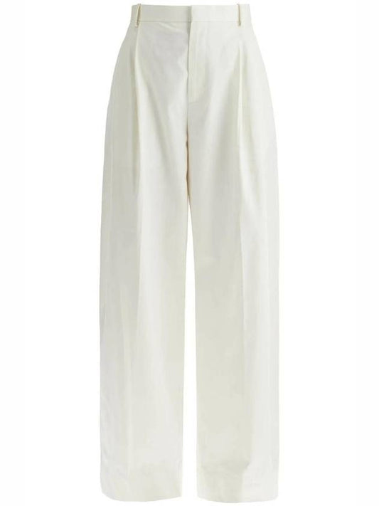 SN Bottega Veneta White wide tapered leg trousers with a fl 799335 V4CS0 3043F - BOTTEGA VENETA - BALAAN 1