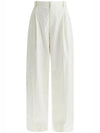 SN Bottega Veneta White wide tapered leg trousers with a fl 799335 V4CS0 3043F - BOTTEGA VENETA - BALAAN 1