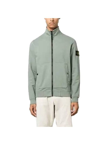 Men's Wappen Patch Cotton Zip Up Jacket Green - STONE ISLAND - BALAAN 1