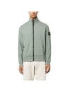 Men's Wappen Patch Cotton Zip Up Jacket Green - STONE ISLAND - BALAAN 1