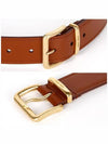 Metal Buckle Logo Leather Belt Brown - MIU MIU - BALAAN 4