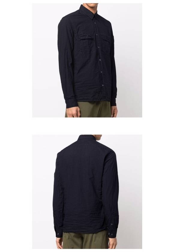 Lens Wappen Pocket Long Sleeve Shirt Navy - CP COMPANY - BALAAN 6