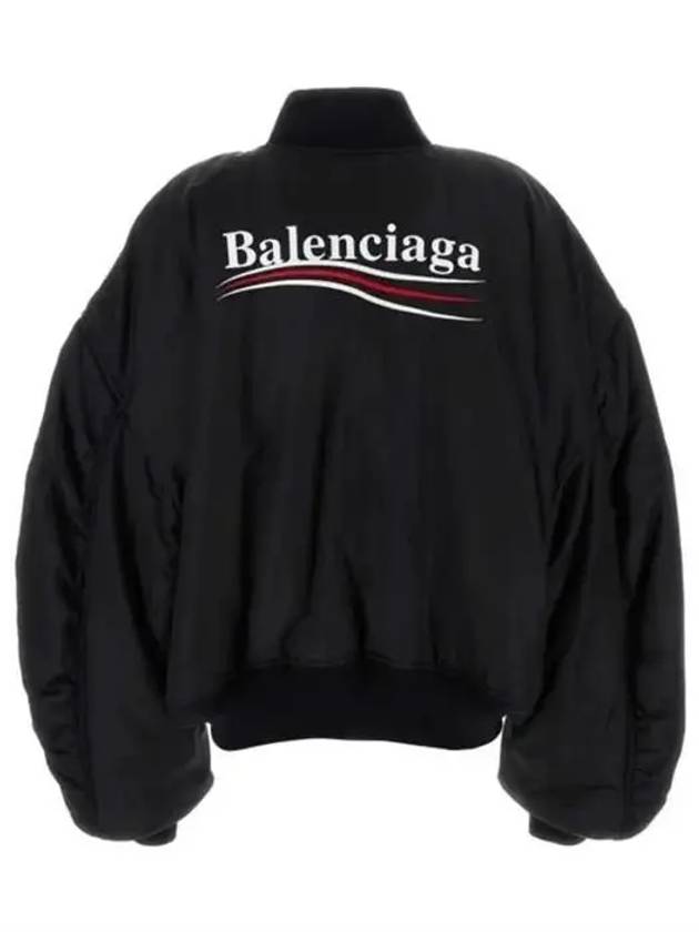 Embroidered Logo Bomber Jacket Black - BALENCIAGA - BALAAN 3