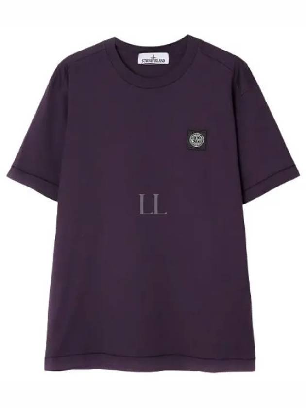 Cotton Jersey Slim Fit Short Sleeve T Shirt Dark Burgundy - STONE ISLAND - BALAAN 2