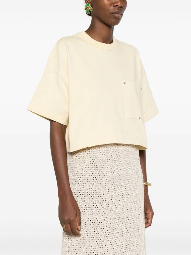 Crew Neck Pocket Short Sleeve T-Shirt Yellow - BOTTEGA VENETA - BALAAN 3