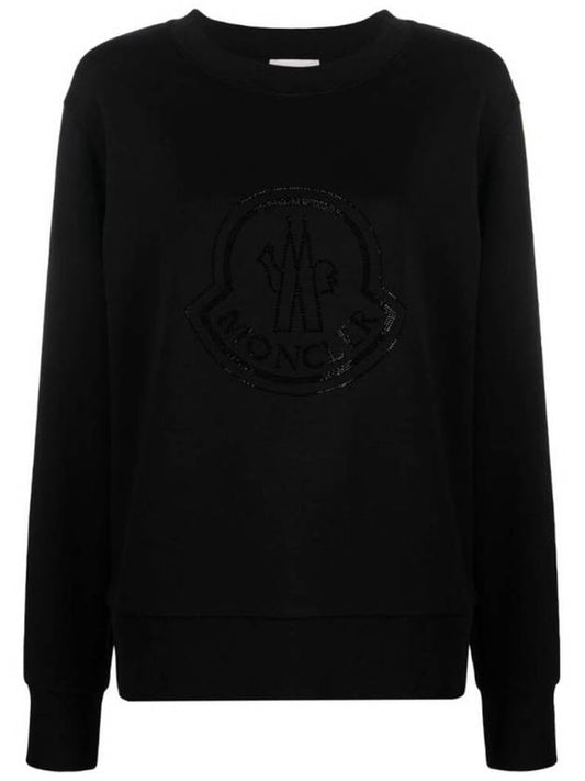 Logo Crew Neck Sweatshirt Black - MONCLER - BALAAN 2