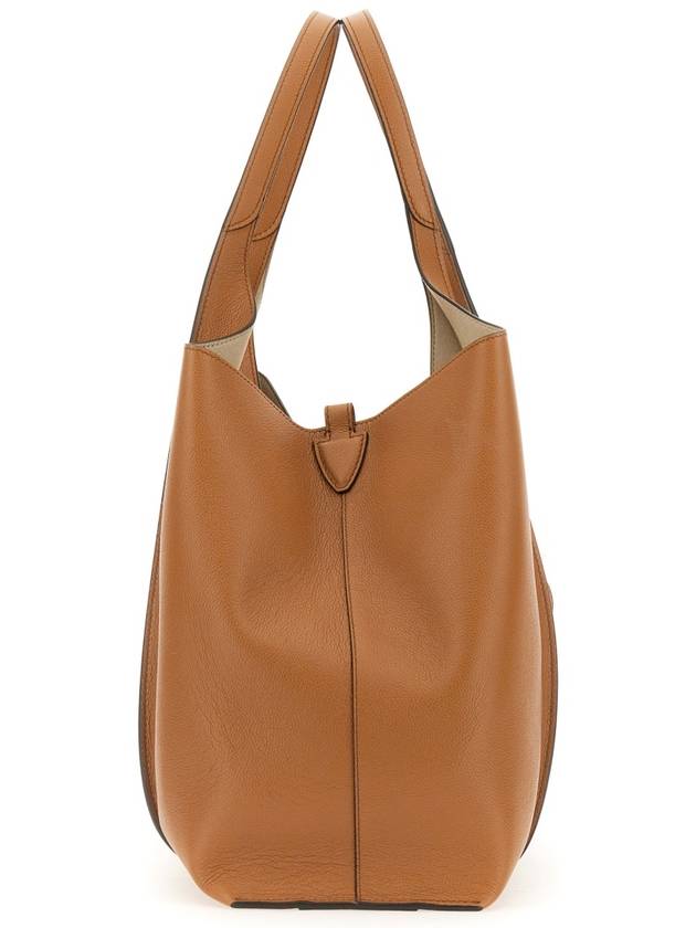 T Timeless Leather Medium Shopping Tote Bag Brown - TOD'S - BALAAN 6