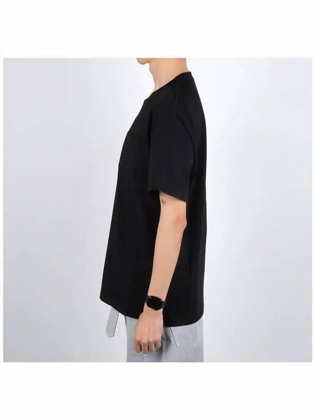 Relaxed Fit Cotton Short Sleeve T-Shirt Black - LOEWE - BALAAN 4