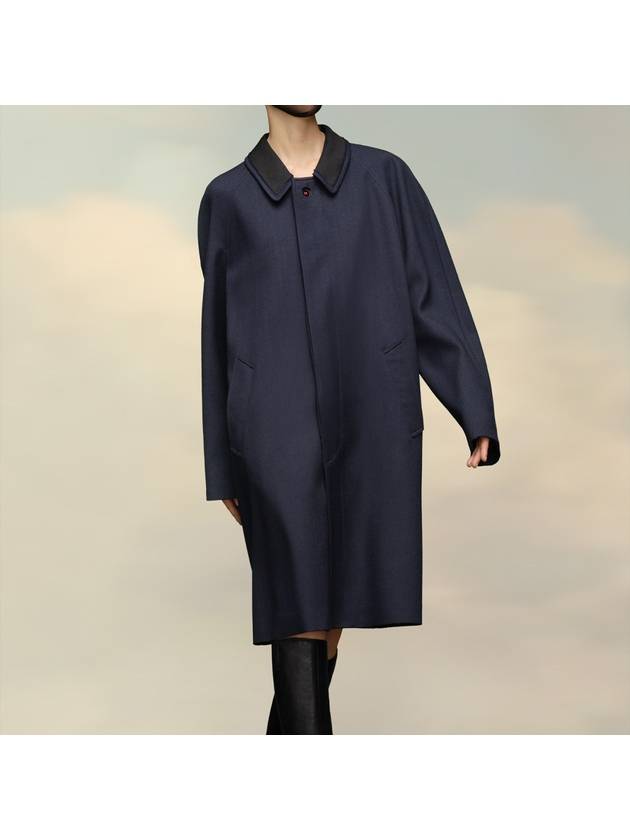 Wool Viscose Single Coat Navy - MAISON MARGIELA - BALAAN 3