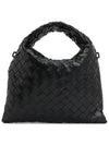 Intrecciato Mini Hop Tote Bag Black - BOTTEGA VENETA - BALAAN 4