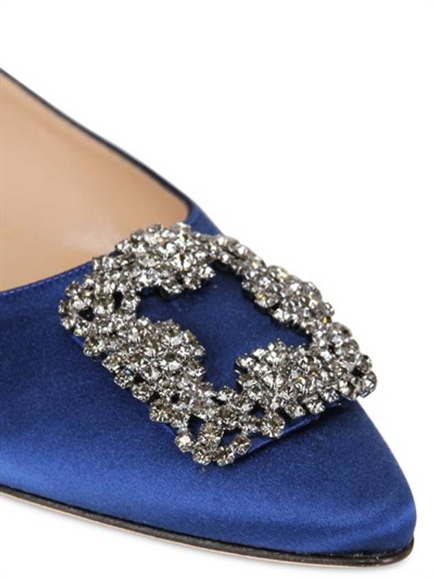 Hangisi Satin Jewel Buckle Flat Blue - MANOLO BLAHNIK - BALAAN 6