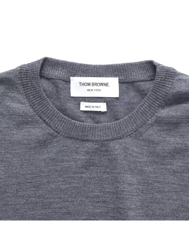 4 Bar Armband Classic Merino Wool Knit Top Dark Grey - THOM BROWNE - BALAAN 4