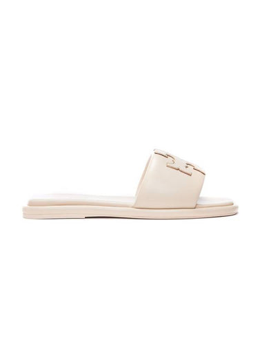 Double T Slide Slippers Beige - TORY BURCH - BALAAN 1