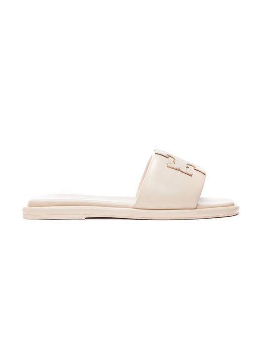 Double T Slide Slippers Beige - TORY BURCH - BALAAN 1