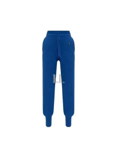 Embroidered Logo Knit Track Pants Blue - VIVIENNE WESTWOOD - BALAAN 2