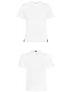 Logo Patch Lightweight Jersey Relaxed Fit Short Sleeve T-Shirt White - THOM BROWNE - BALAAN 5