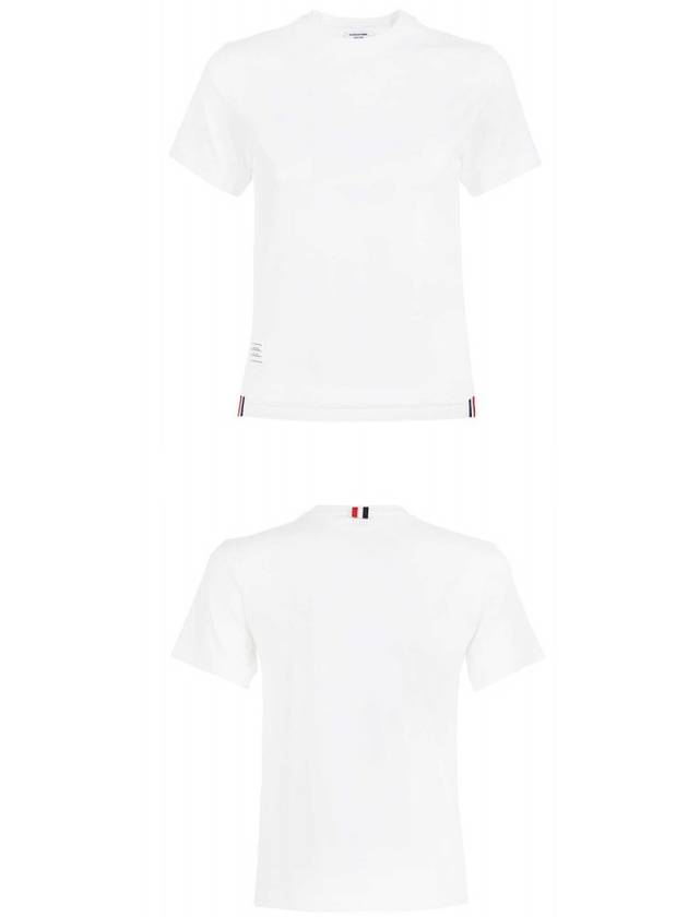 Logo Patch Lightweight Jersey Relaxed Fit Short Sleeve T-Shirt White - THOM BROWNE - BALAAN 5