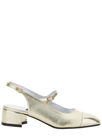 'Ischia' Metallic Slingback Pumps With Adjustable Strap In Patent Leather Woman - CAREL - BALAAN 1