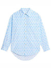 Heart Pattern Oversized Fit Long Sleeve Shirt Sky Blue - AMI - BALAAN 2