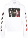 Men's Caravaggio Arrow Brushed Hoodie White - OFF WHITE - BALAAN 1