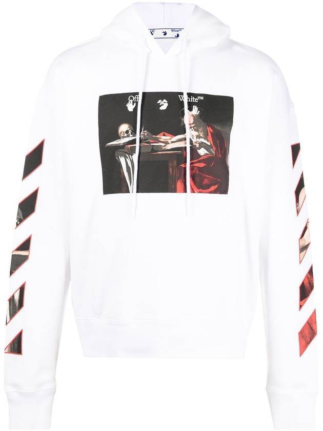 Men's Caravaggio Arrow Brushed Hoodie White - OFF WHITE - BALAAN 1