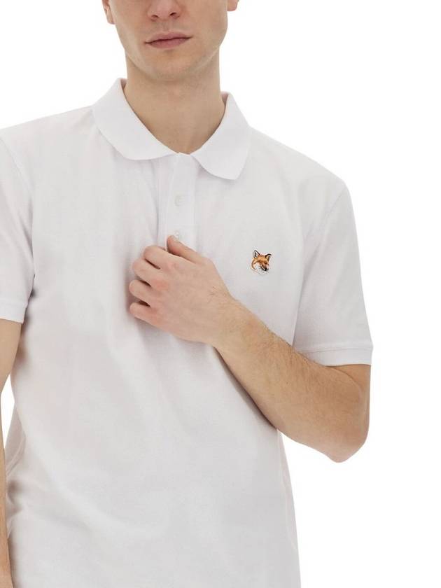 Fox Head Patch Cotton Polo Shirt White - MAISON KITSUNE - BALAAN 6