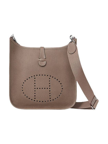 Evelyne 29 Palladium Cross Bag Etoupe - HERMES - BALAAN.