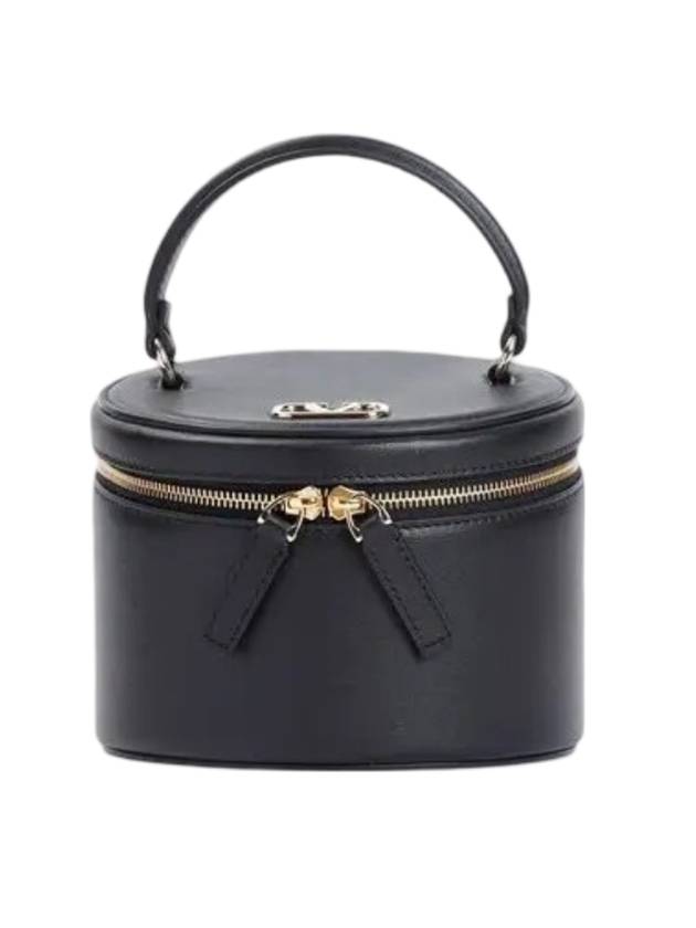 V Logo Jewelry Cosmetic Tote Bag Black - VALENTINO - BALAAN 1