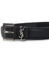 Men's Monogram Grain Belt Black - SAINT LAURENT - BALAAN 6