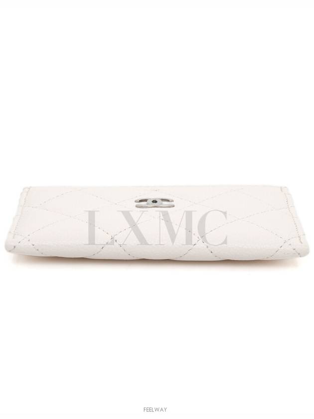 Caviar card wallet white silver AP0213 - CHANEL - BALAAN 6