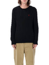 Embroidery Logo Cable Knit Top Black - POLO RALPH LAUREN - BALAAN 2