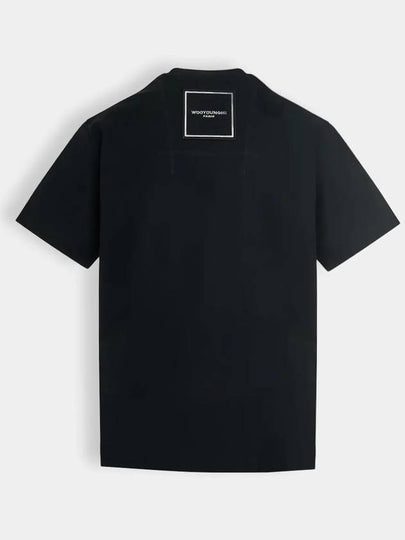 Square Patch Logo Short Sleeve T-Shirt Black - WOOYOUNGMI - BALAAN 2