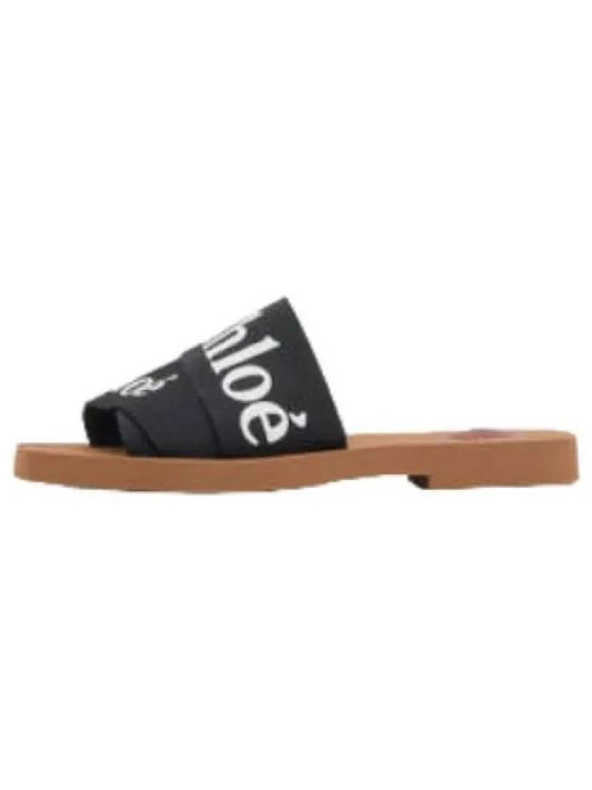 Woody Flat Slide Black Slippers - CHLOE - BALAAN 1